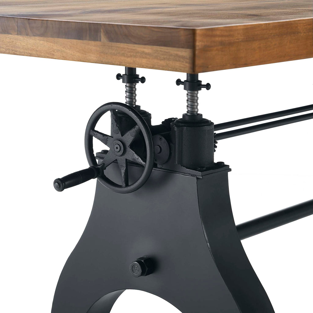 Genuine 96" Crank Adjustable Height Dining and Conference Table - Black Natural