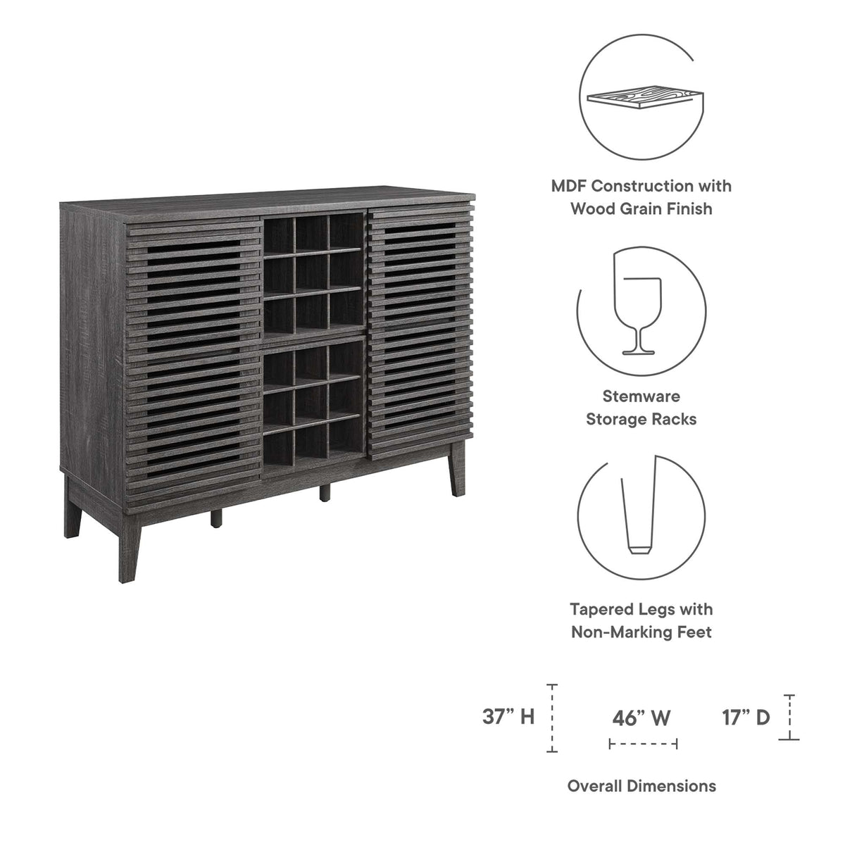Render Bar Cabinet - Charcoal