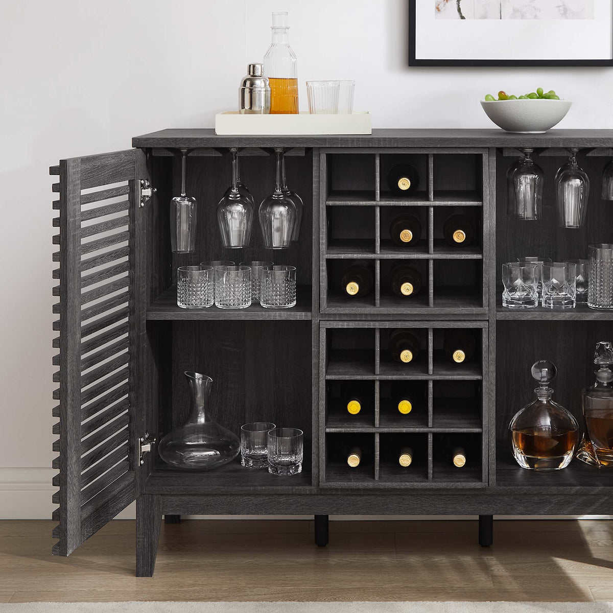 Render Bar Cabinet - Charcoal