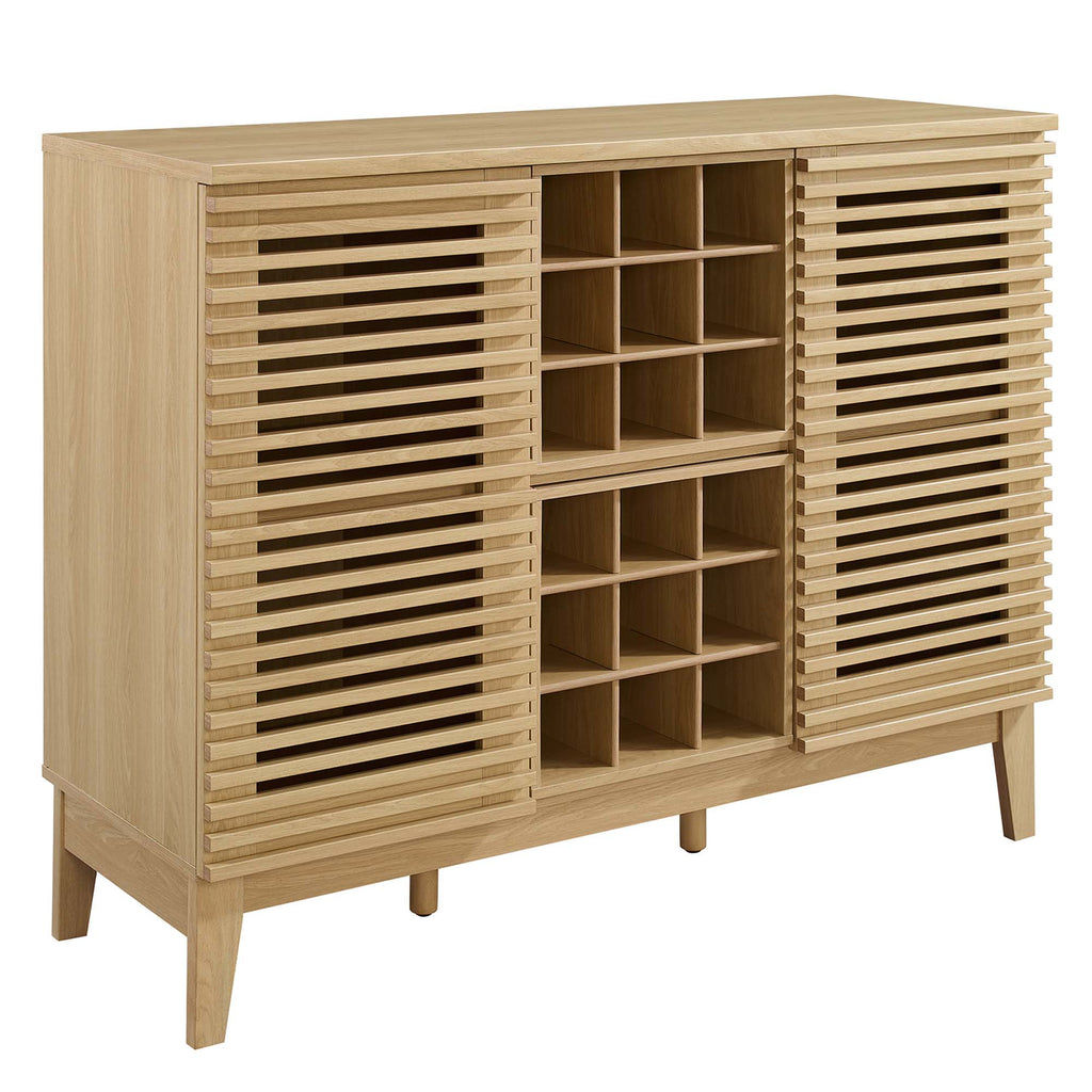 Render Bar Cabinet - Oak
