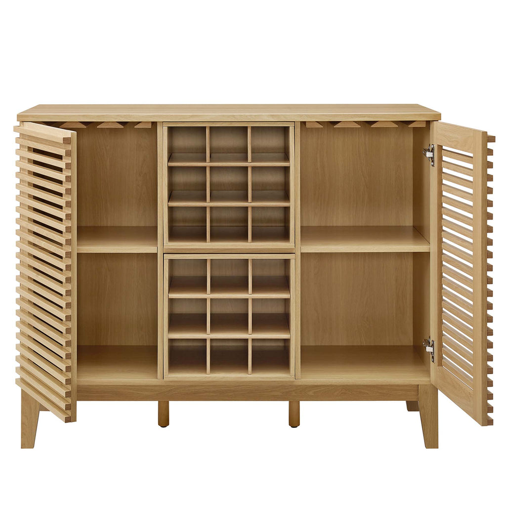 Render Bar Cabinet - Oak