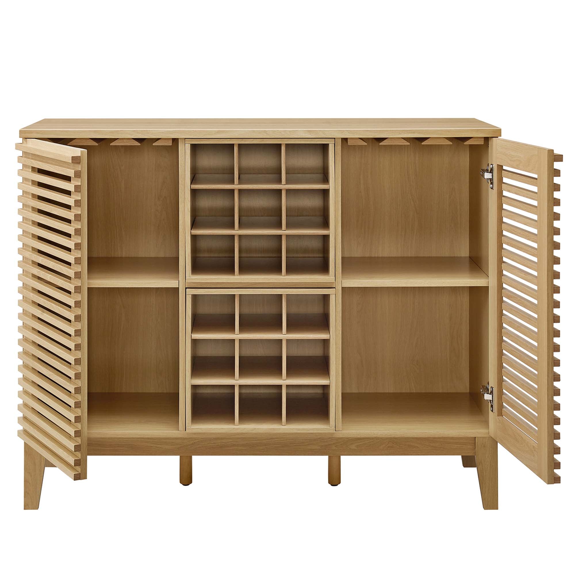 Render Bar Cabinet - Oak