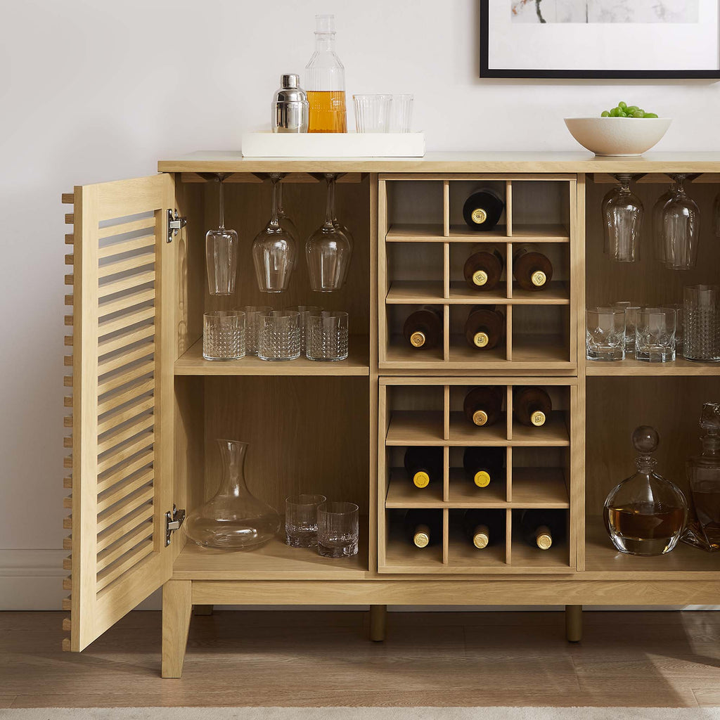 Render Bar Cabinet - Oak
