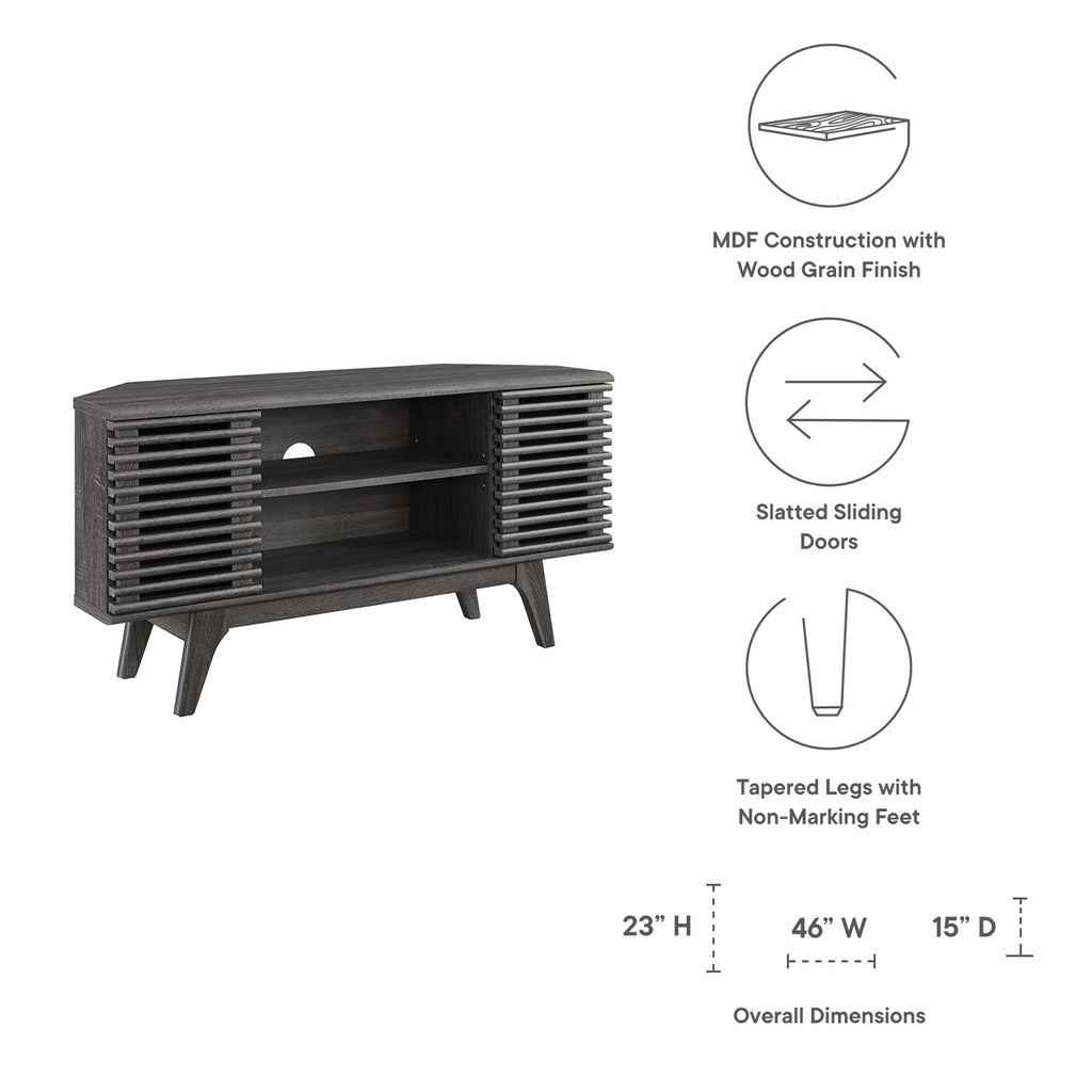 Render 46" Corner TV Stand - Charcoal