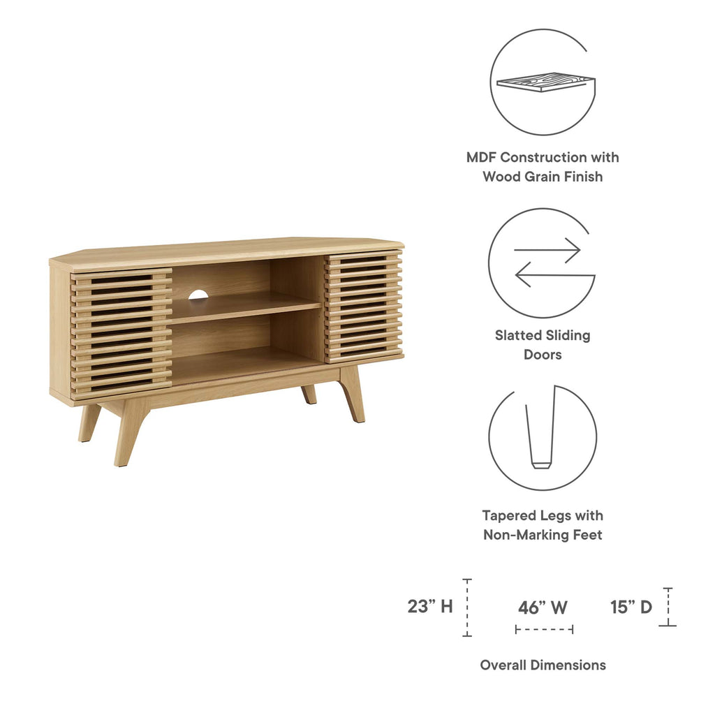 Render 46" Corner TV Stand - Oak