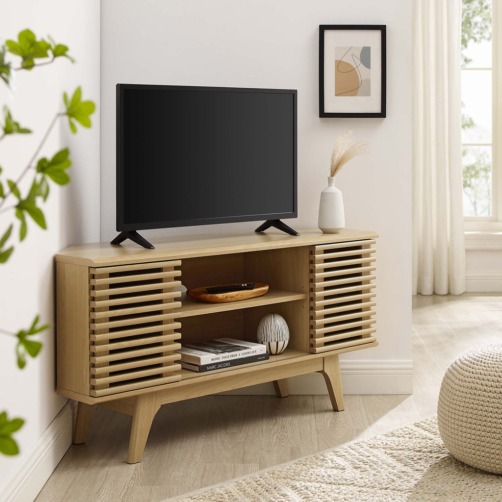 Render 46" Corner TV Stand - Oak