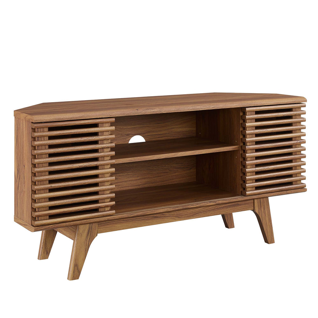 Render 46" Corner TV Stand - Walnut