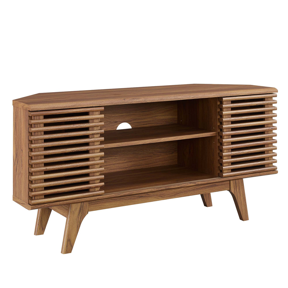 Render 46" Corner TV Stand - Walnut