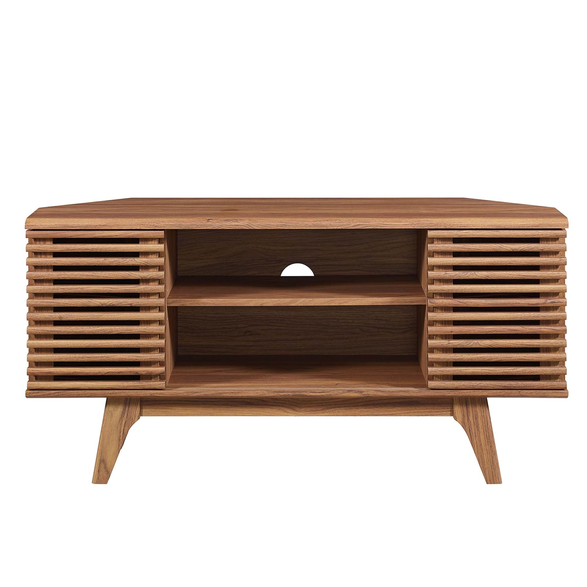 Render 46" Corner TV Stand - Walnut