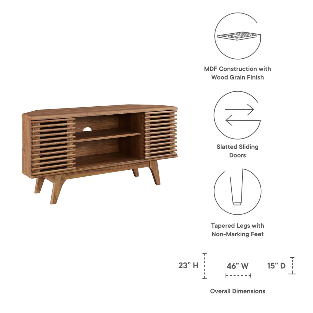 Render 46" Corner TV Stand - Walnut