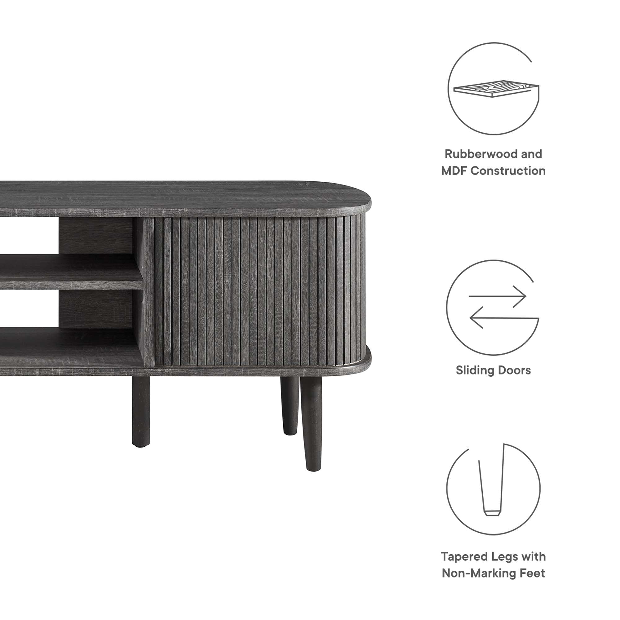 Contour 55" TV Stand - Charcoal