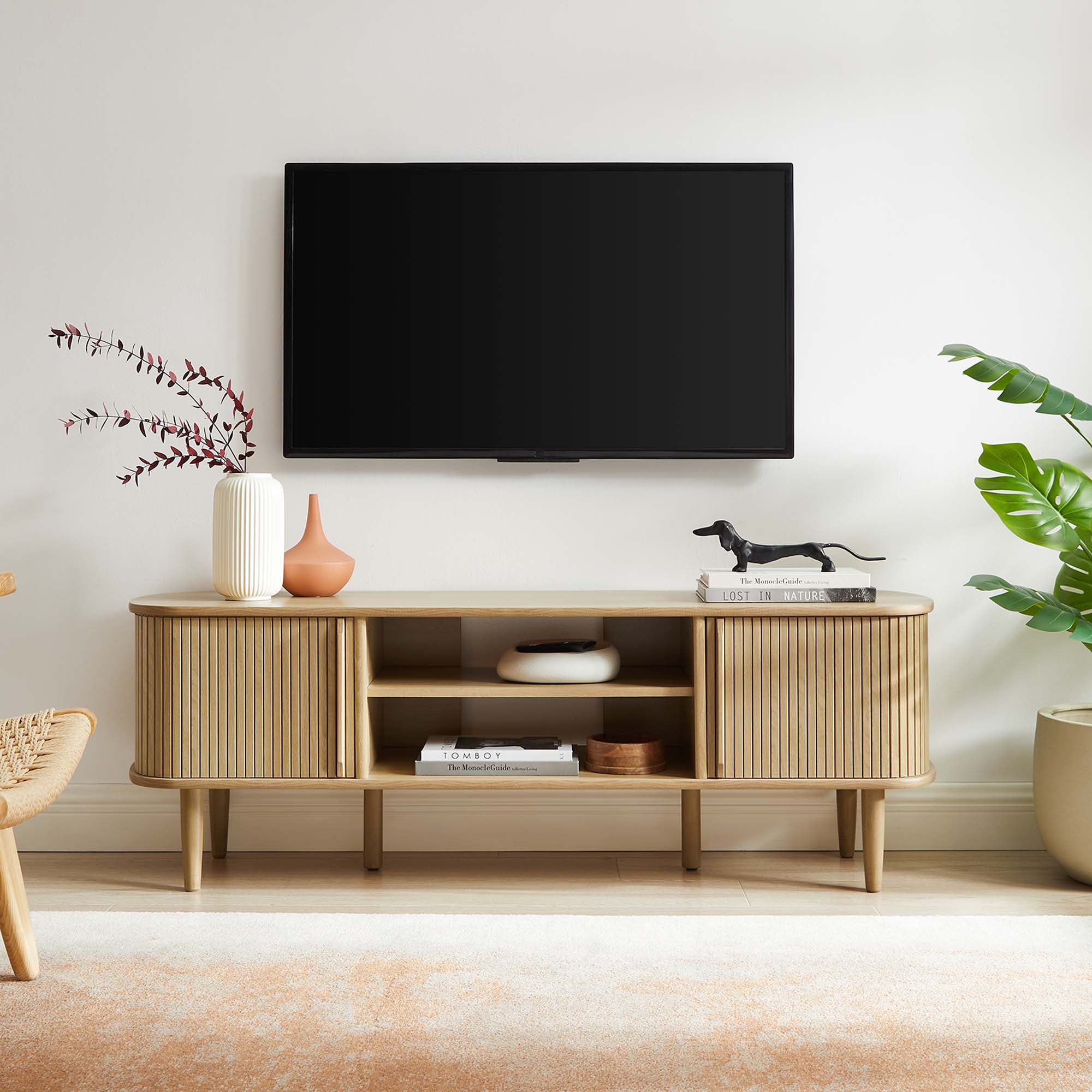 Contour 55" TV Stand - Oak