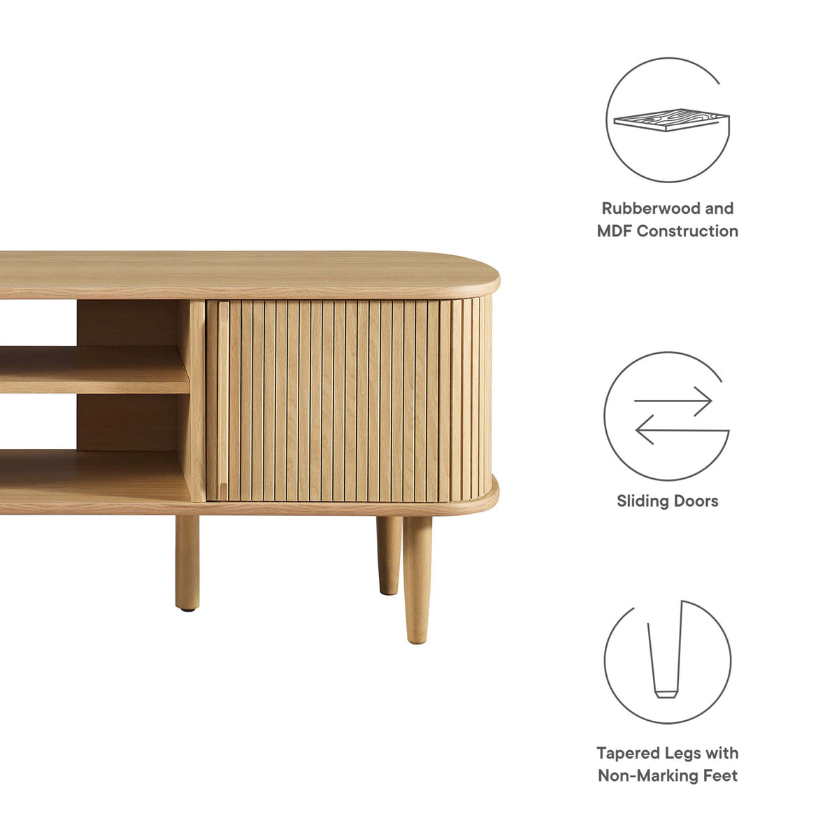 Contour 55" TV Stand - Oak
