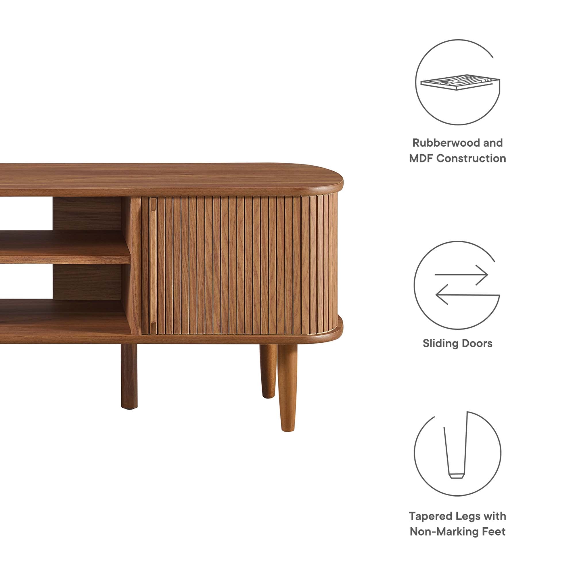 Contour 55" TV Stand - Walnut