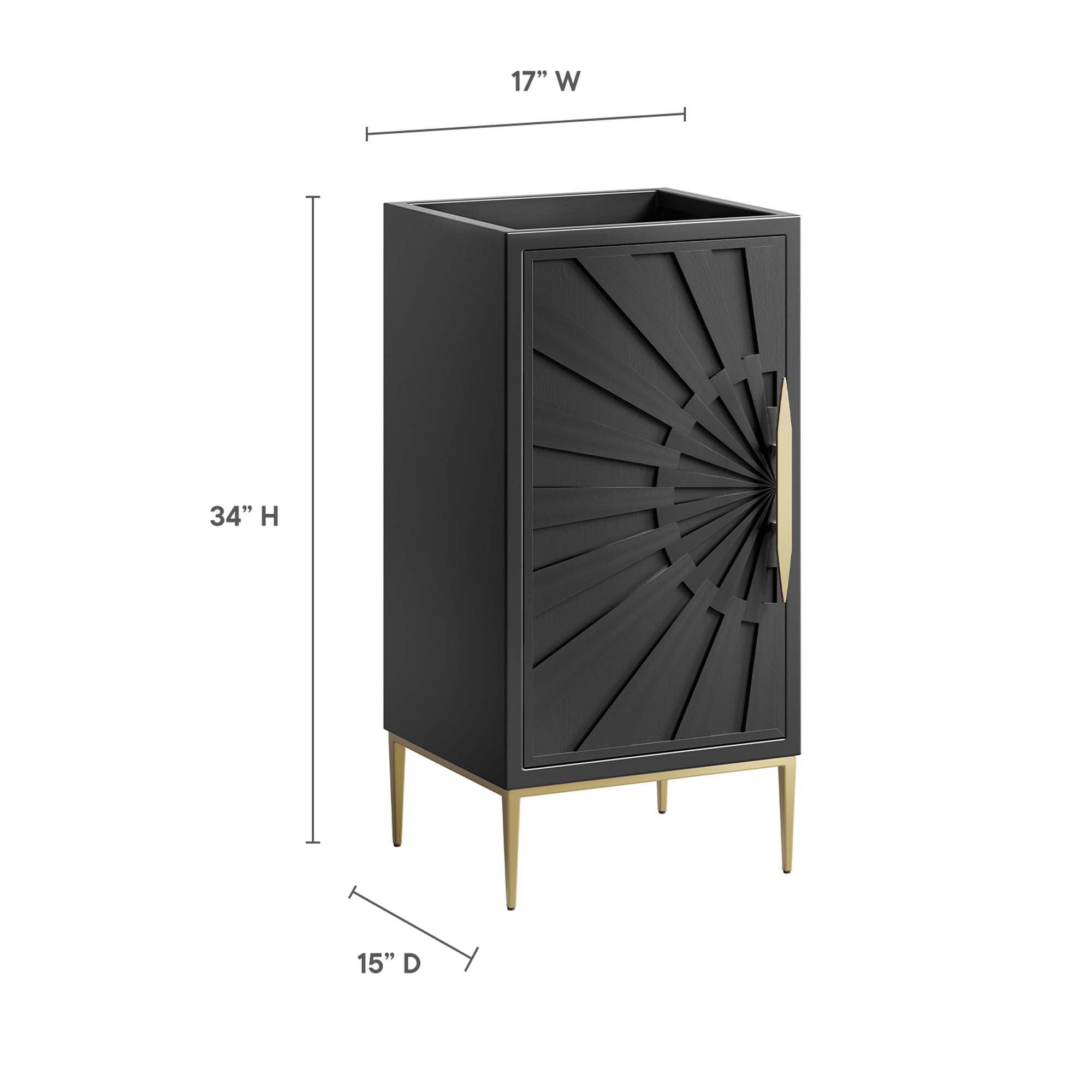 Awaken 18" Bathroom Vanity Cabinet - Black