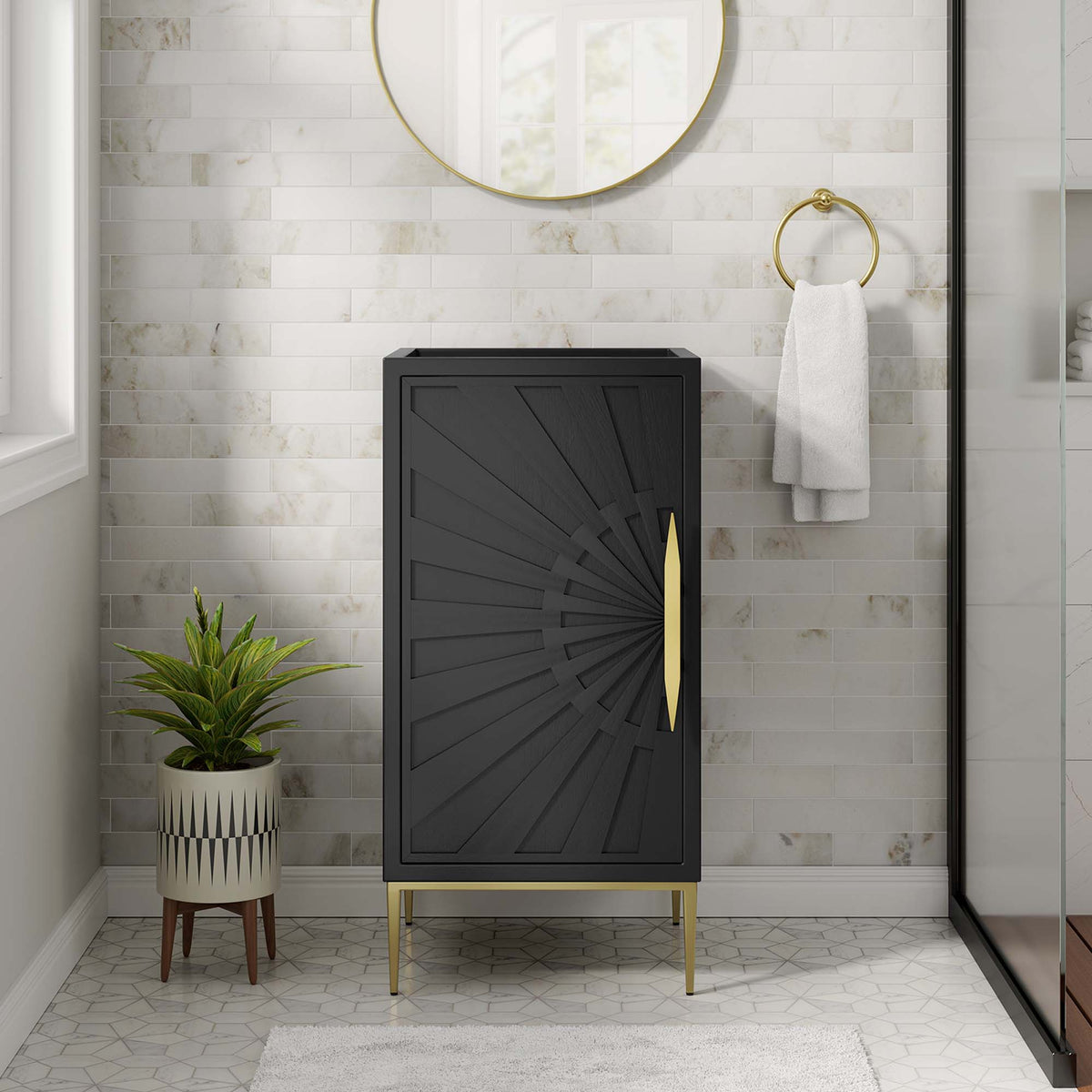 Awaken 18" Bathroom Vanity Cabinet - Black