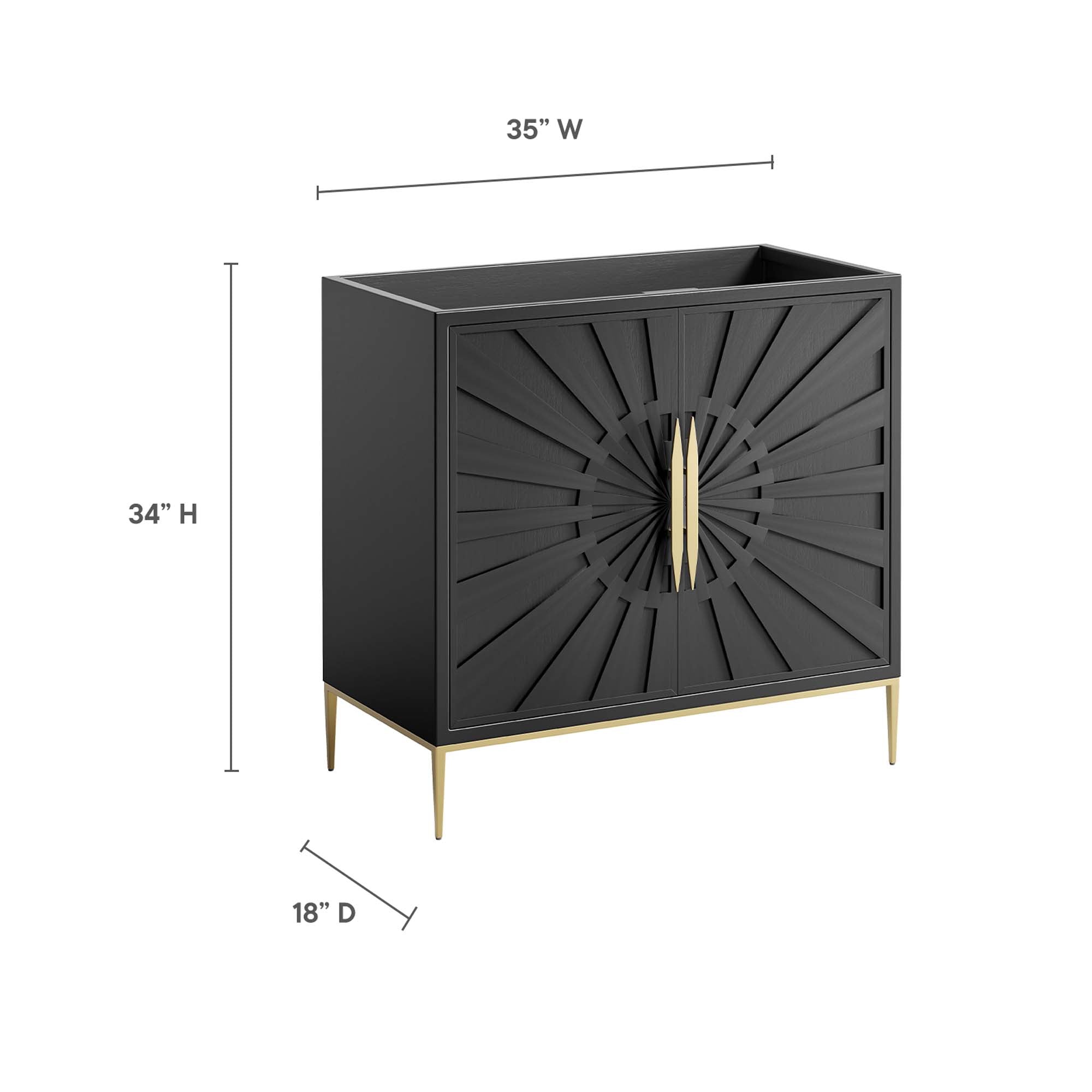 Awaken 36" Bathroom Vanity Cabinet - Black