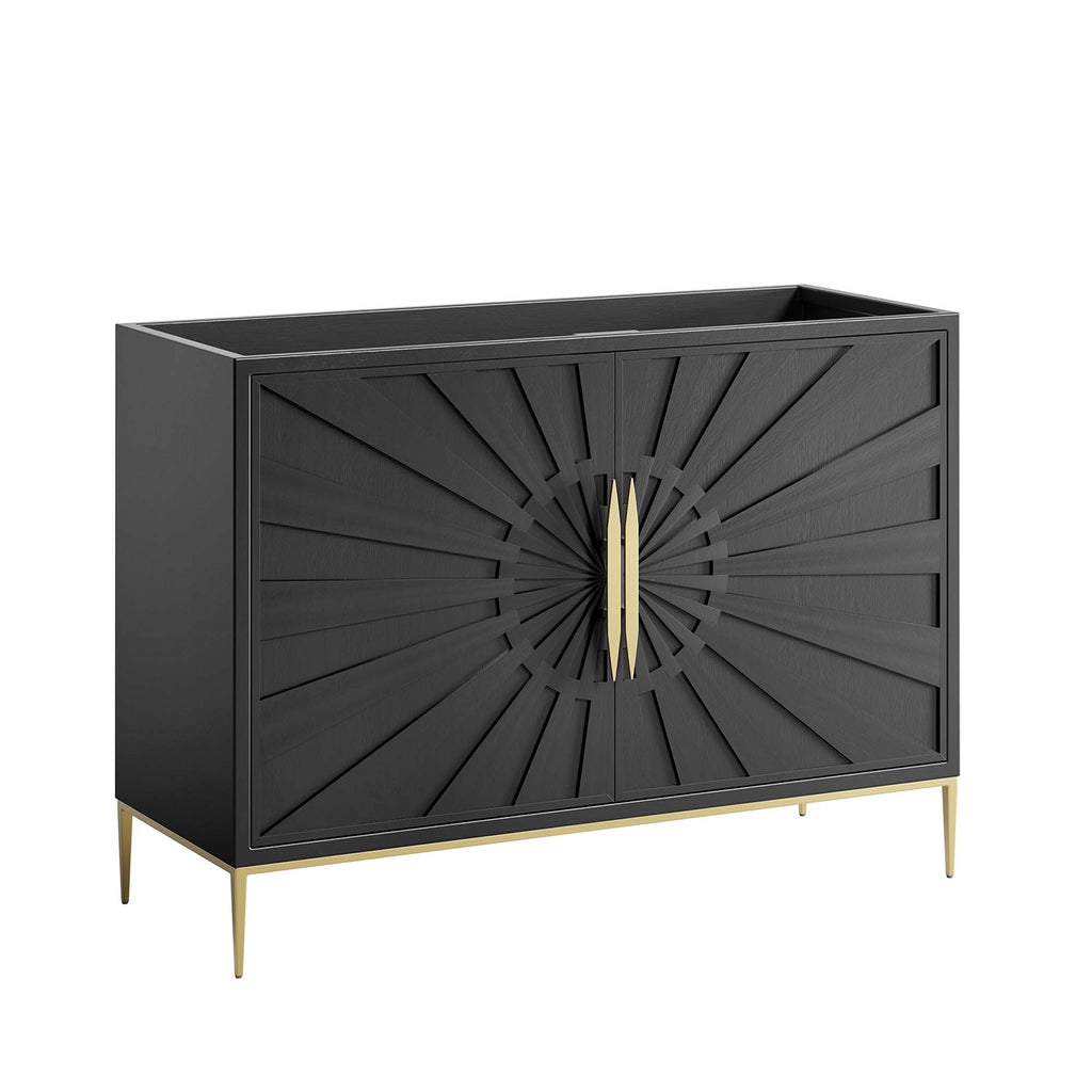 Awaken 48" Double or Single Sink Compatible (Not Included) Bathroom Vanity Cabinet - Black