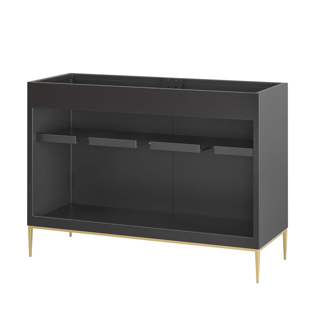 Awaken 48" Double or Single Sink Compatible (Not Included) Bathroom Vanity Cabinet - Black