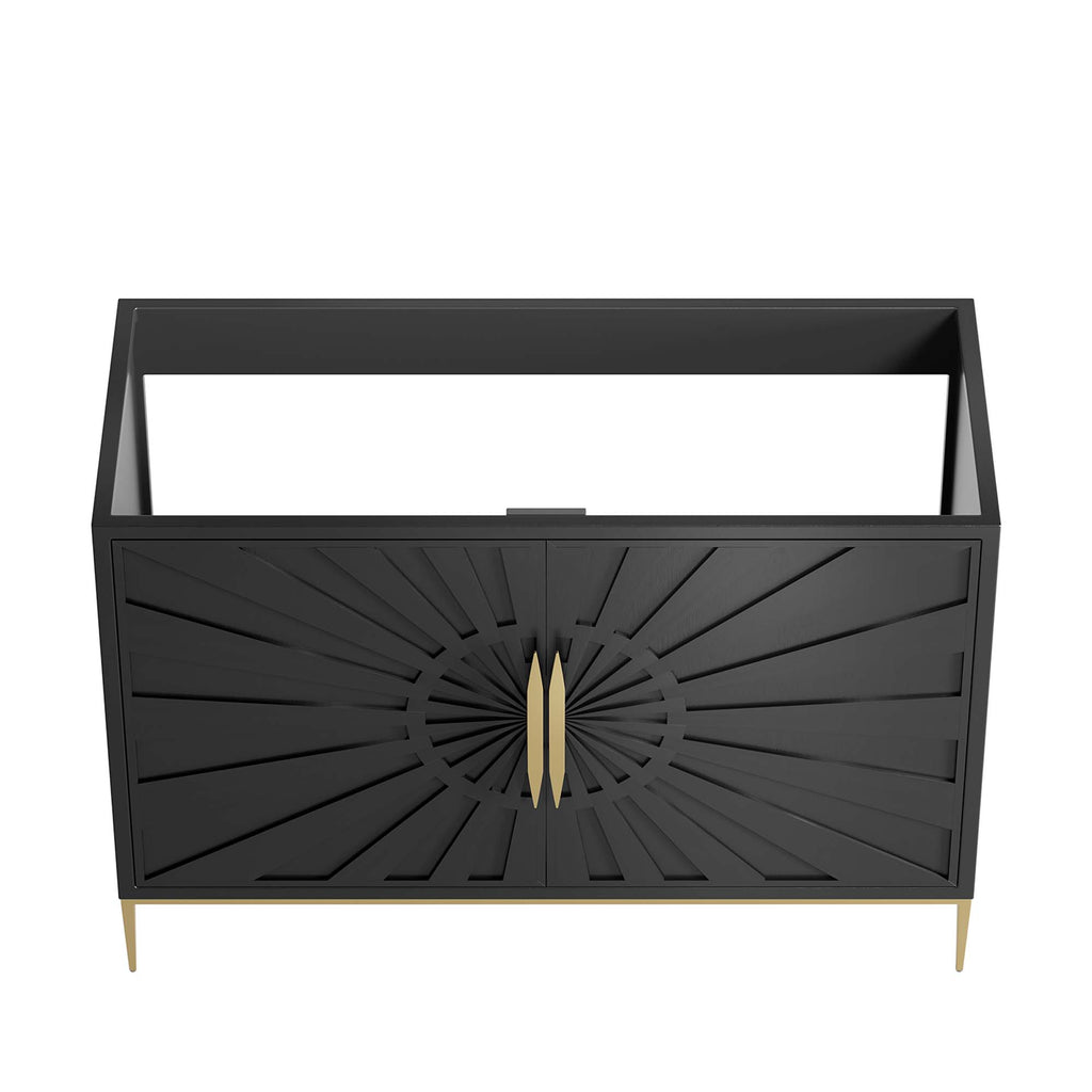 Awaken 48" Double or Single Sink Compatible (Not Included) Bathroom Vanity Cabinet - Black