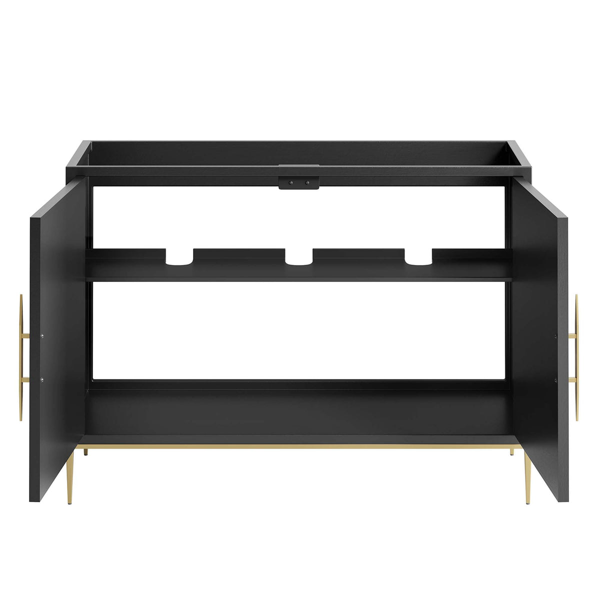 Awaken 48" Double or Single Sink Compatible (Not Included) Bathroom Vanity Cabinet - Black