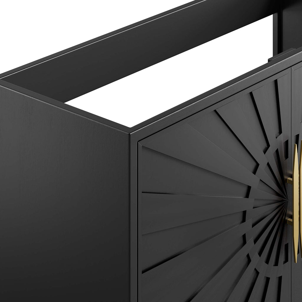Awaken 48" Double or Single Sink Compatible (Not Included) Bathroom Vanity Cabinet - Black