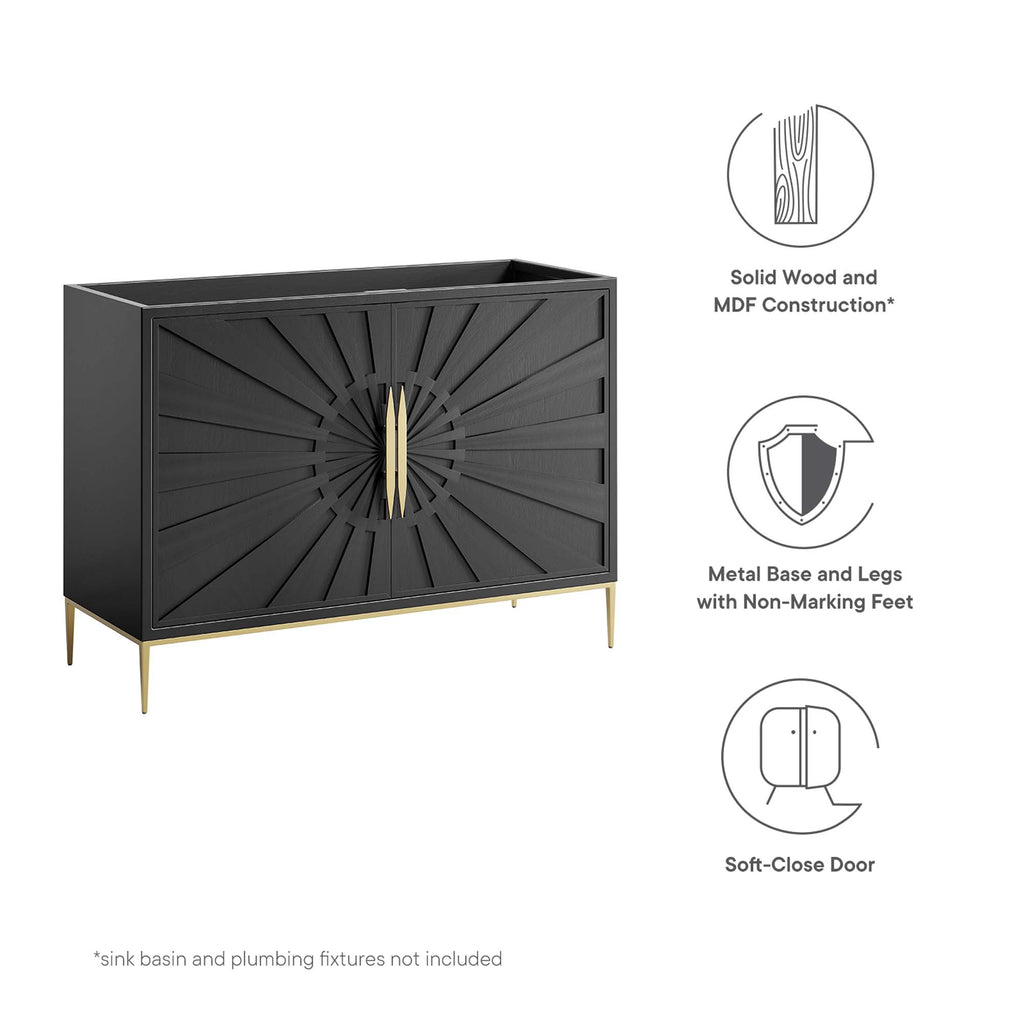 Awaken 48" Double or Single Sink Compatible (Not Included) Bathroom Vanity Cabinet - Black