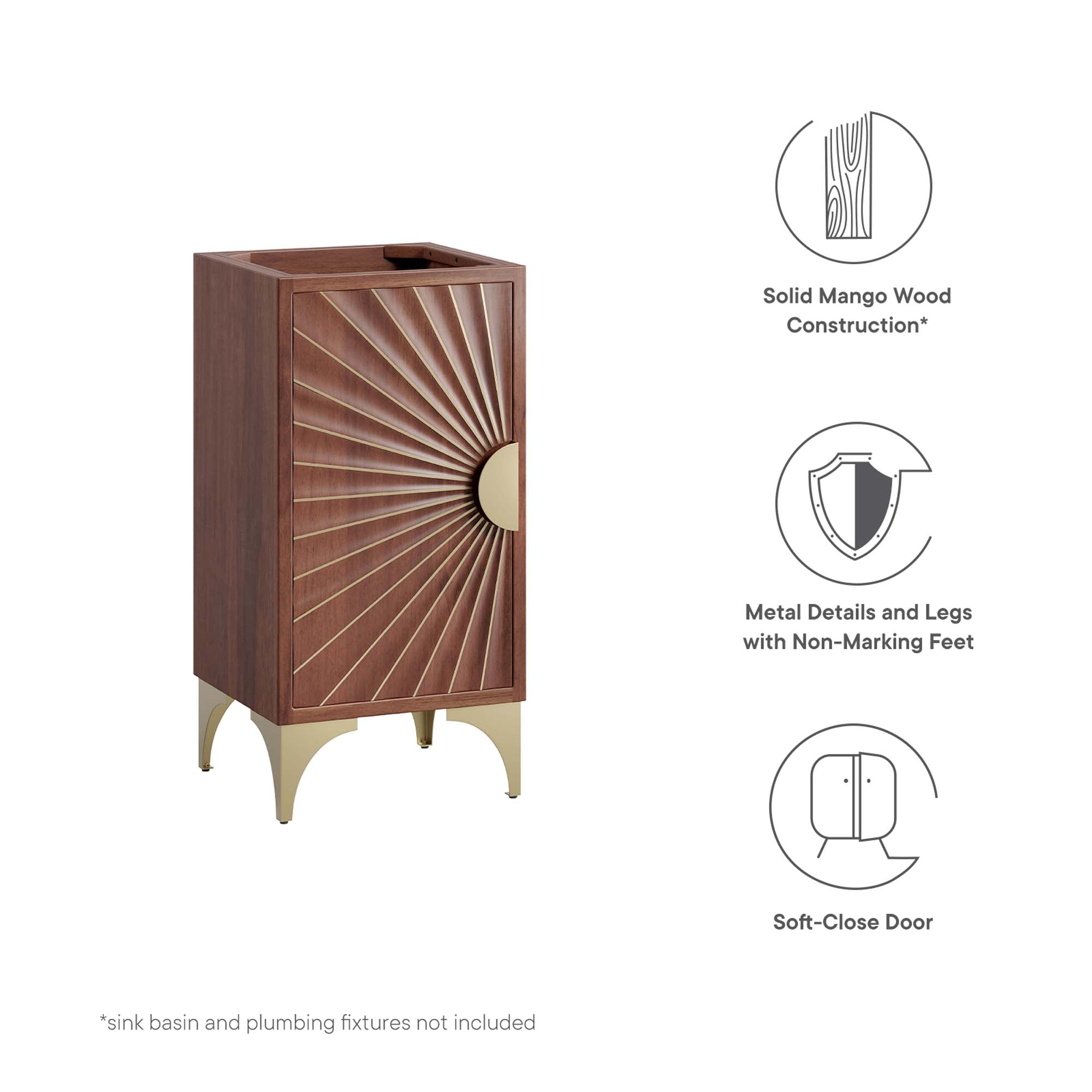 Daylight 18" Bathroom Vanity Cabinet - Walnut