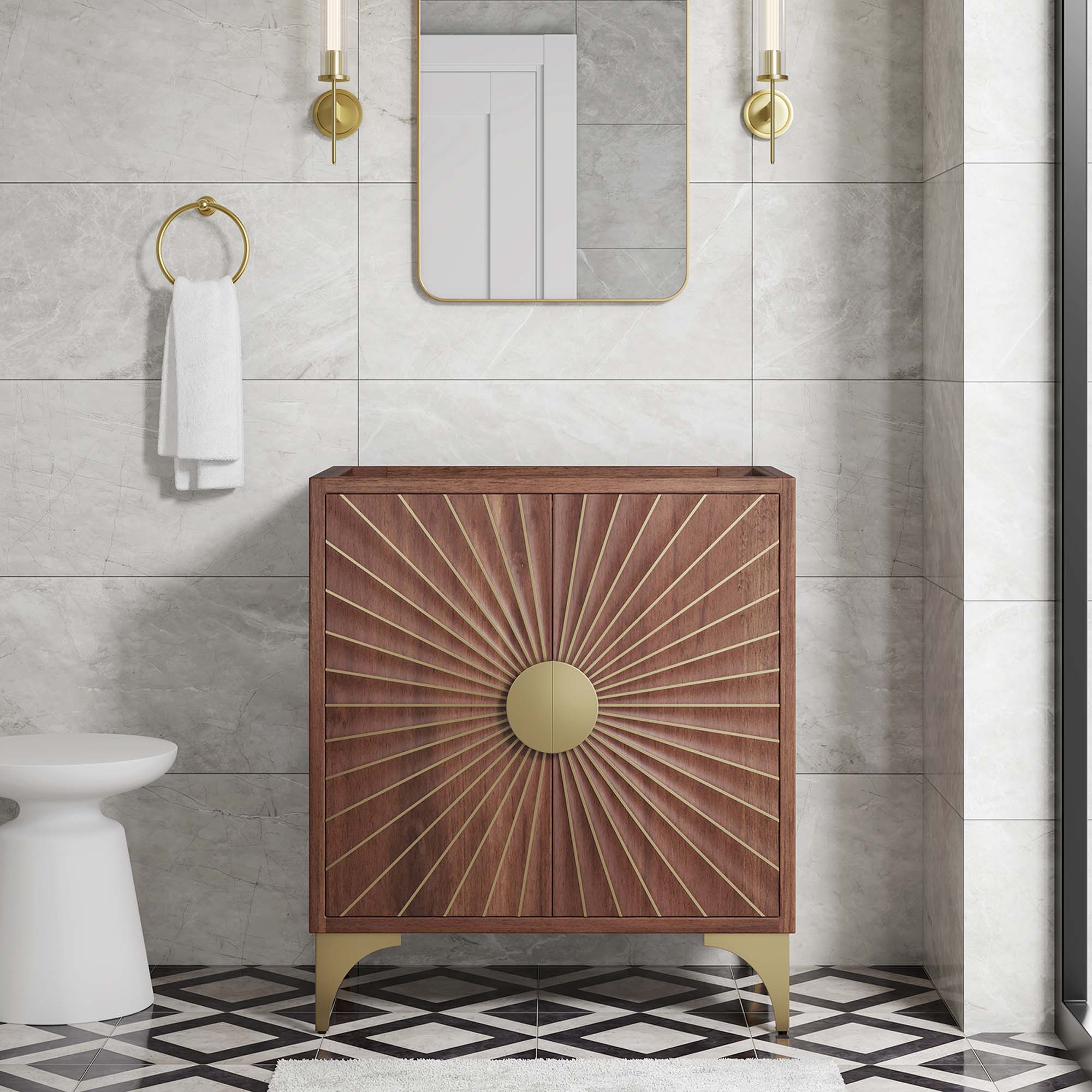 Daylight 30" Bathroom Vanity Cabinet - Walnut