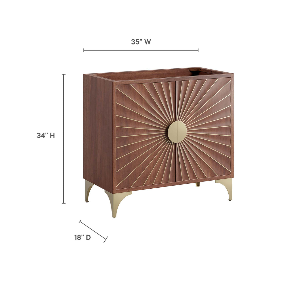 Daylight 36" Bathroom Vanity Cabinet - Walnut