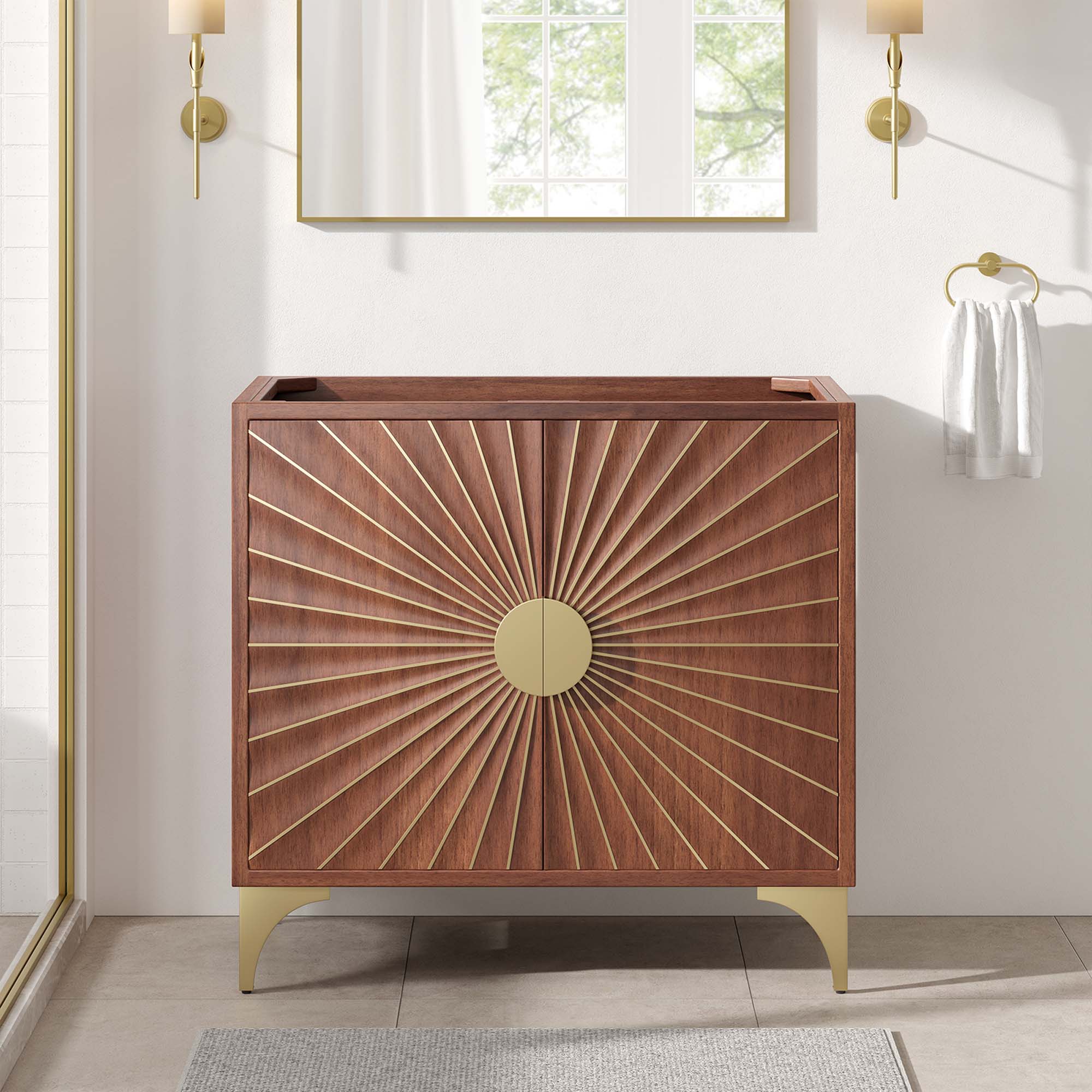 Daylight 36" Bathroom Vanity Cabinet - Walnut