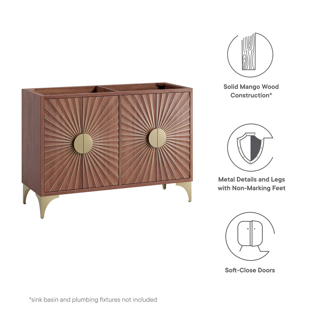 Daylight 48" Double Sink Compatible (Not Included) Bathroom Vanity Cabinet - Walnut