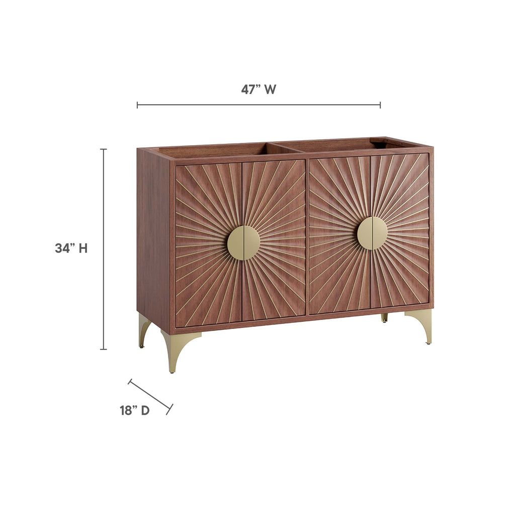 Daylight 48" Double Sink Compatible (Not Included) Bathroom Vanity Cabinet - Walnut