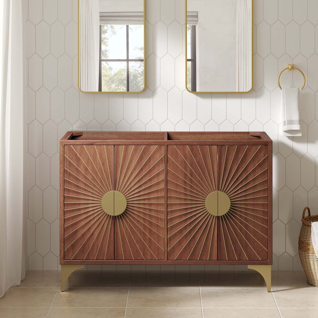 Daylight 48" Double Sink Compatible (Not Included) Bathroom Vanity Cabinet - Walnut