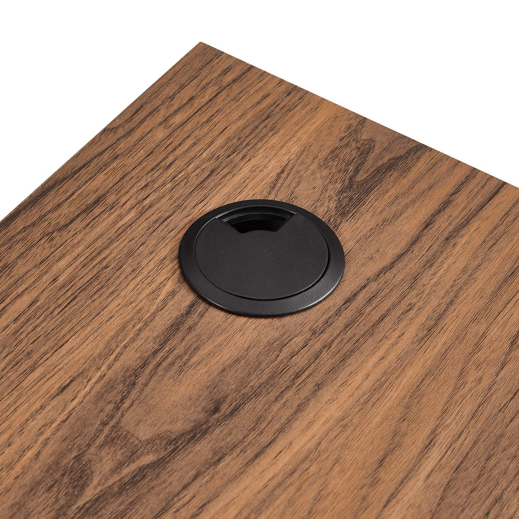 Render Wall Mount Corner Office Desk - Walnut