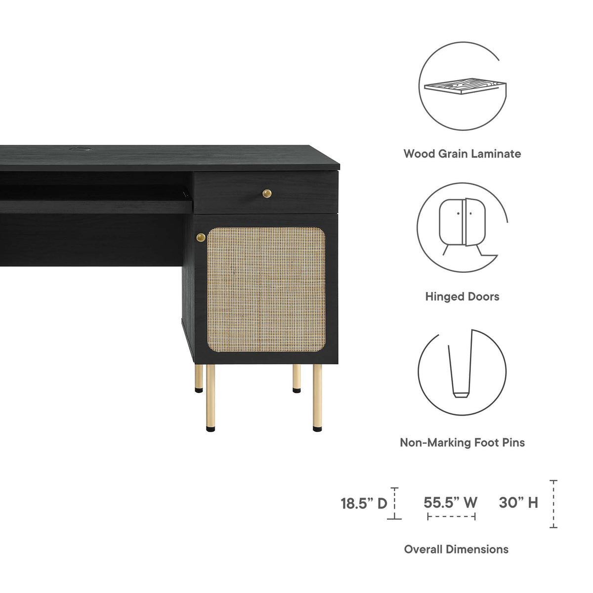 Chaucer Office Desk - Black