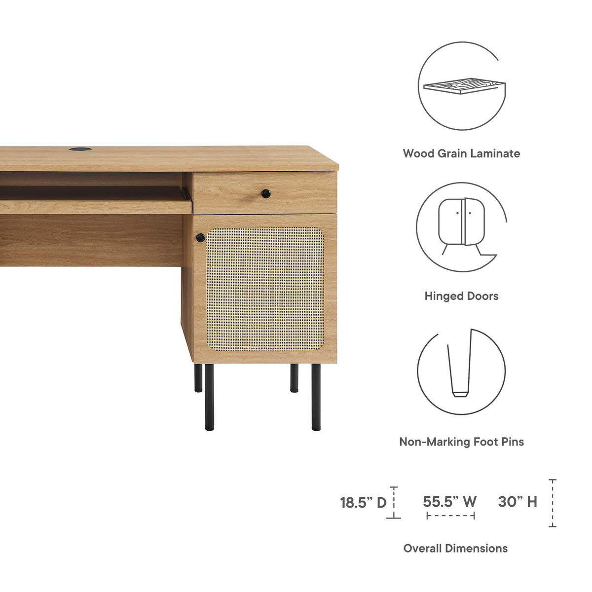 Chaucer Office Desk - Oak