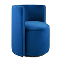 Della Performance Velvet Fabric Swivel Chair - Navy