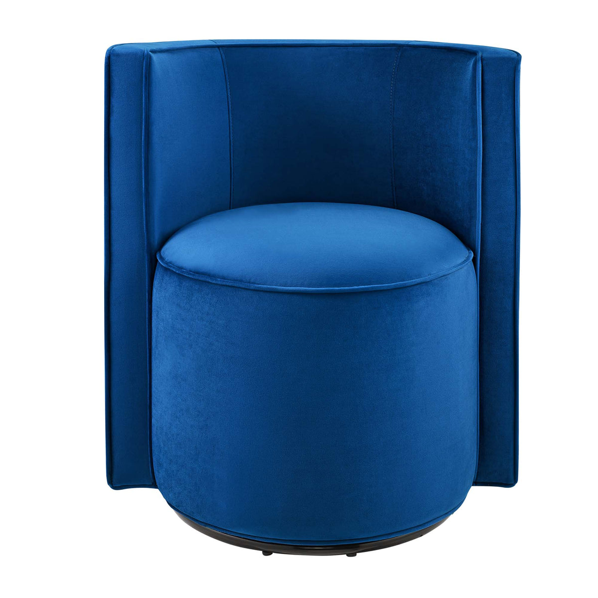 Della Performance Velvet Fabric Swivel Chair - Navy