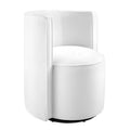 Della Performance Velvet Fabric Swivel Chair - White