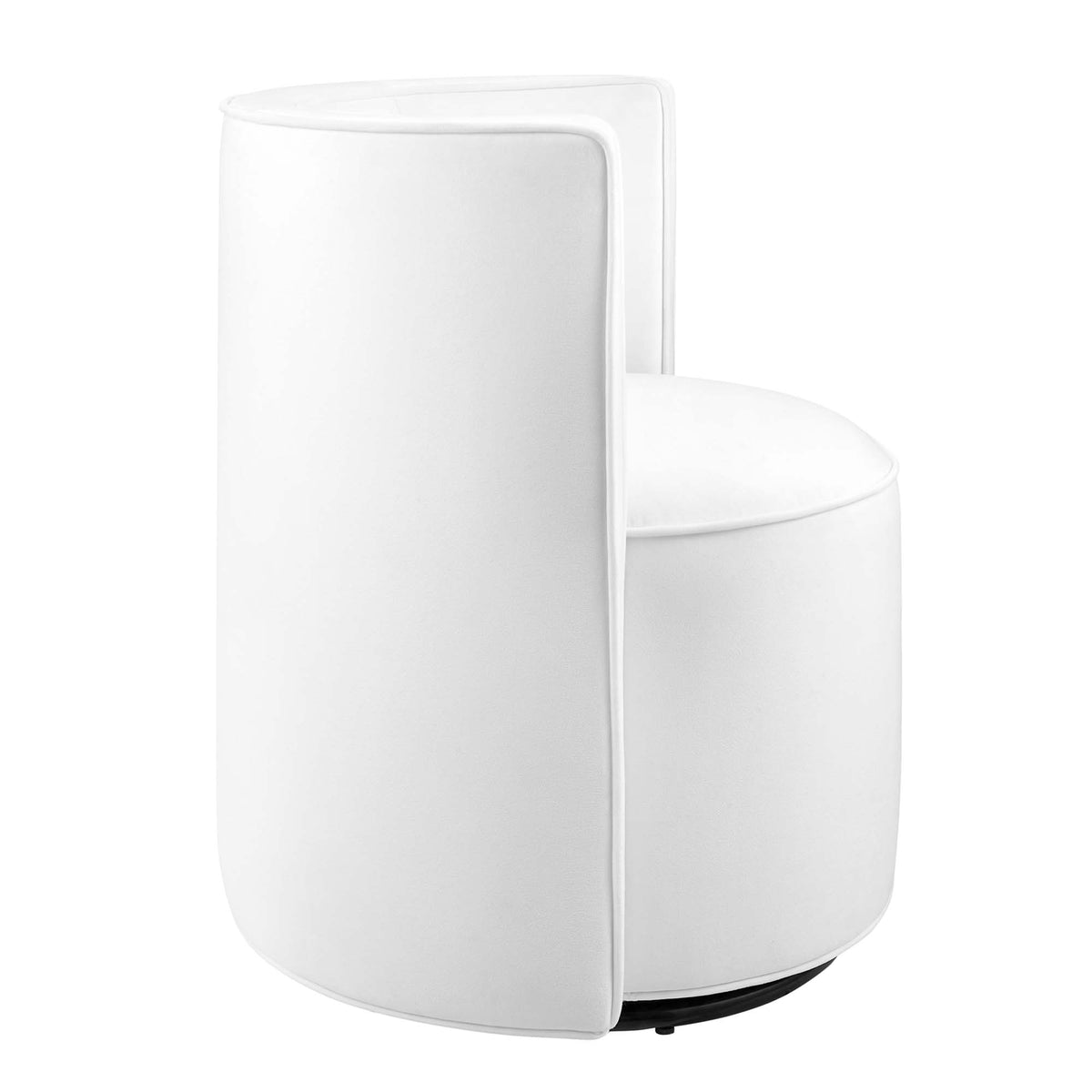 Della Performance Velvet Fabric Swivel Chair - White