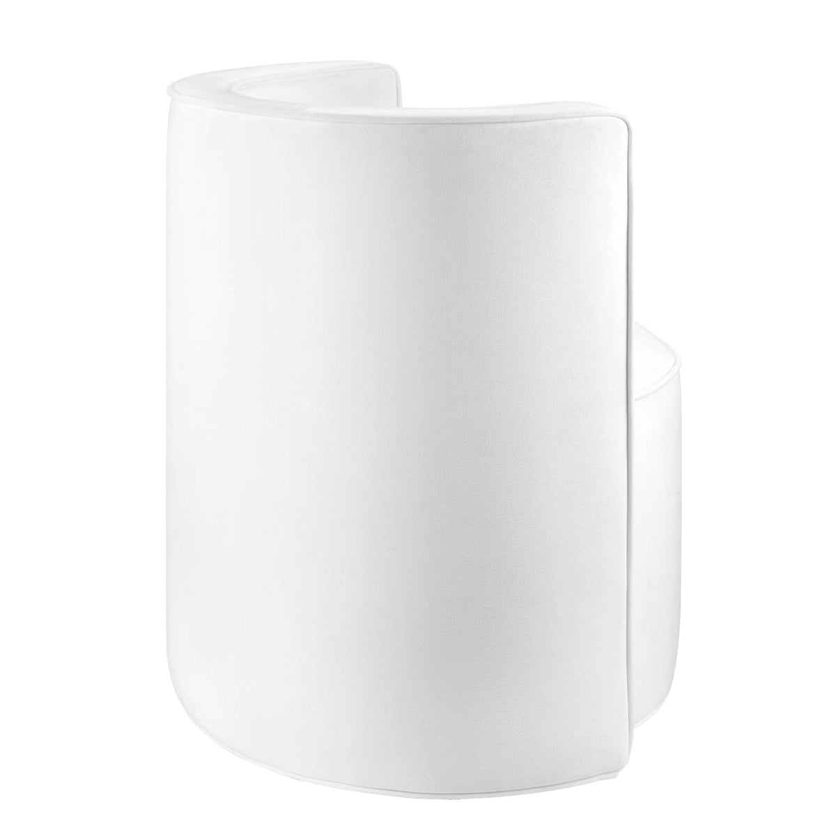 Della Performance Velvet Fabric Swivel Chair - White