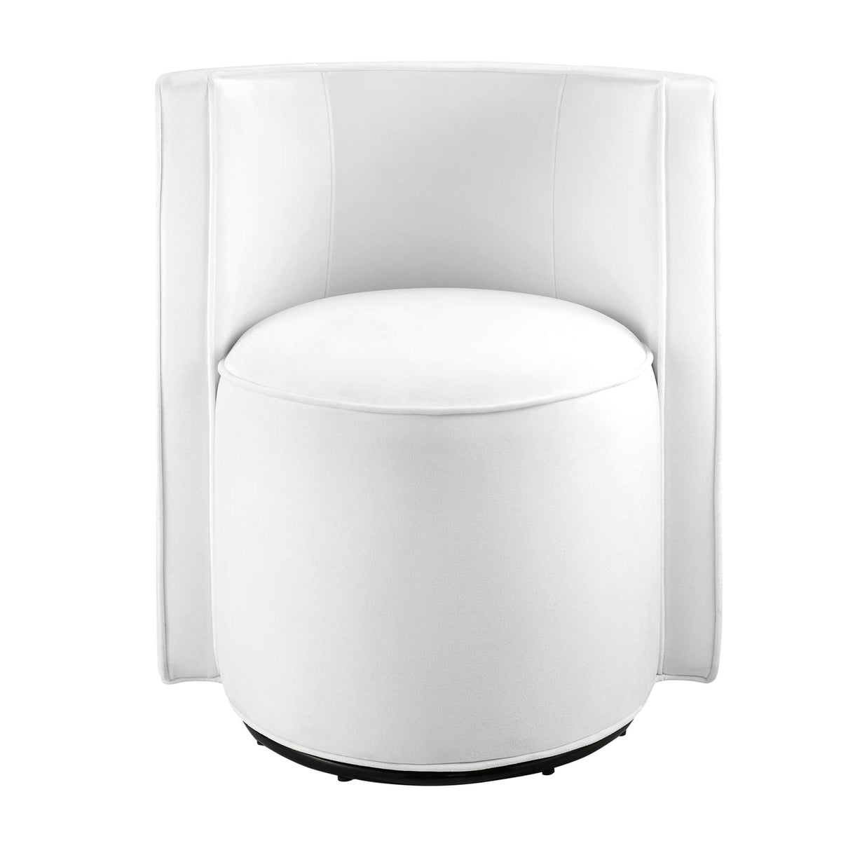 Della Performance Velvet Fabric Swivel Chair - White