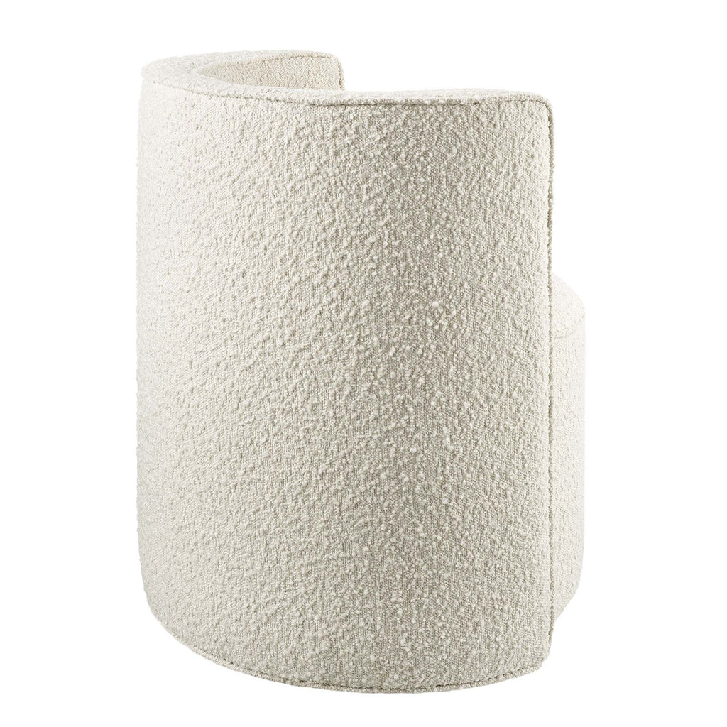 Della Boucle Fabric Swivel Chair - Ivory