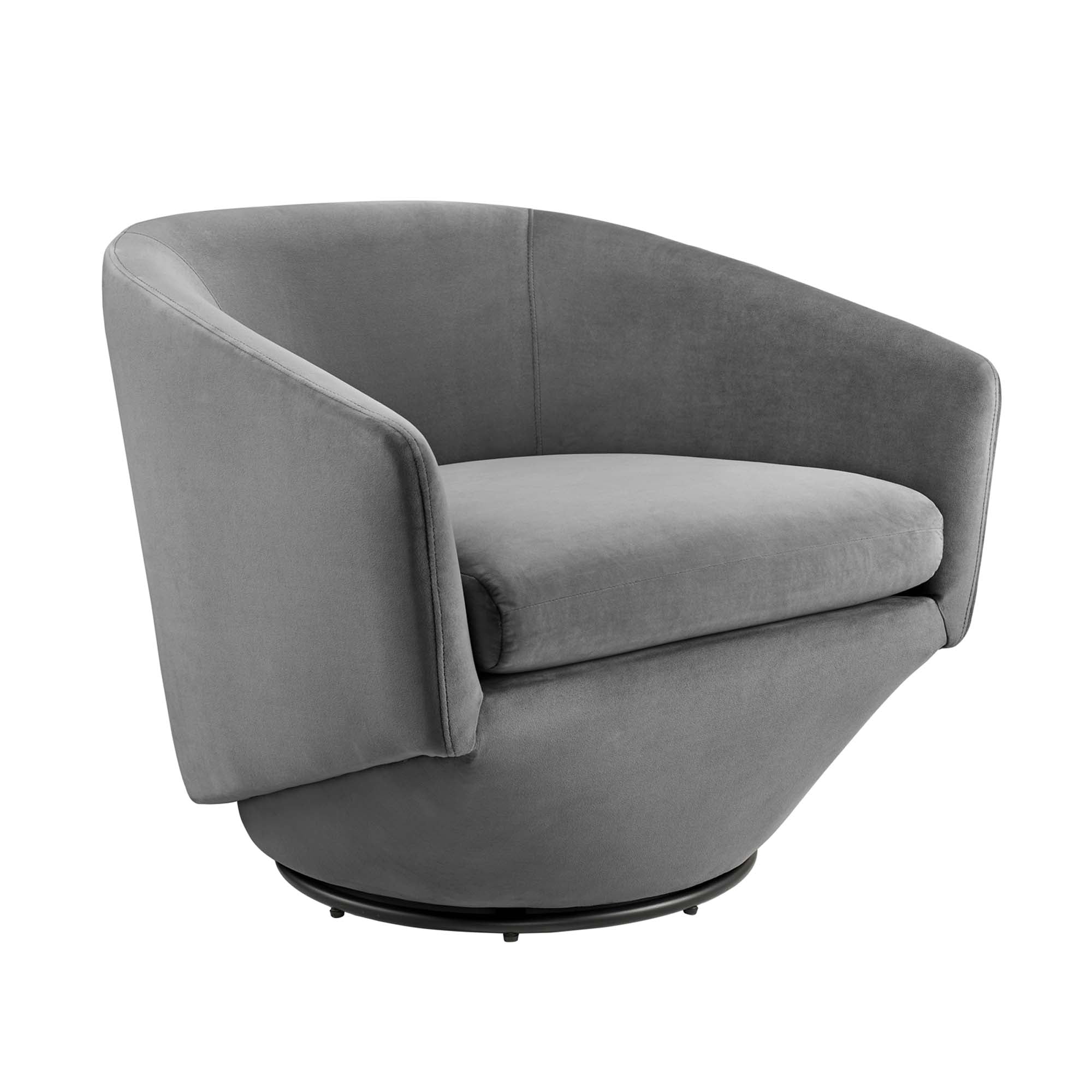 Series Performance Velvet Fabric Swivel Chair - Gray