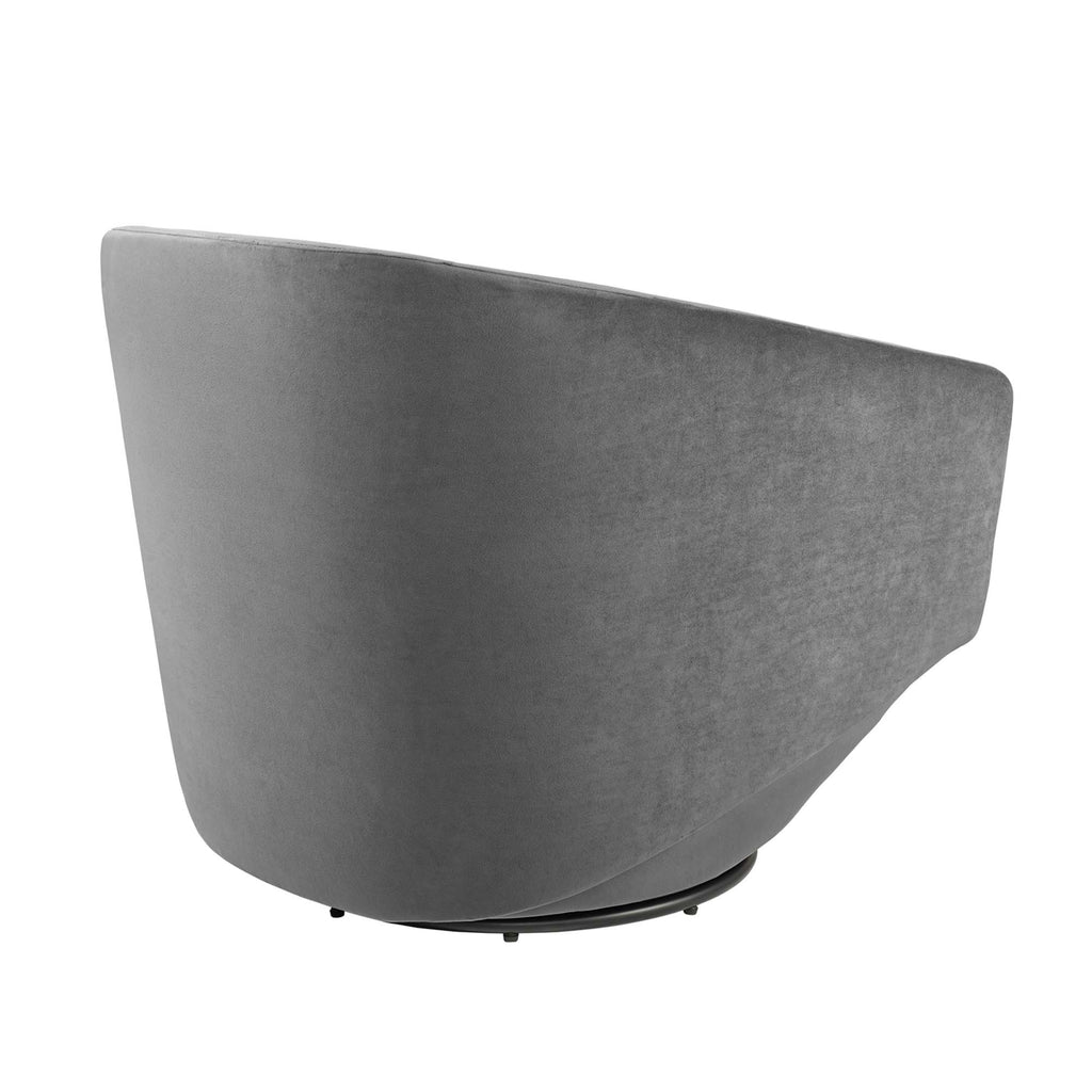 Series Performance Velvet Fabric Swivel Chair - Gray