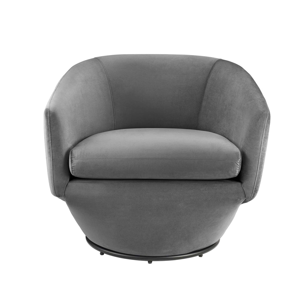 Series Performance Velvet Fabric Swivel Chair - Gray