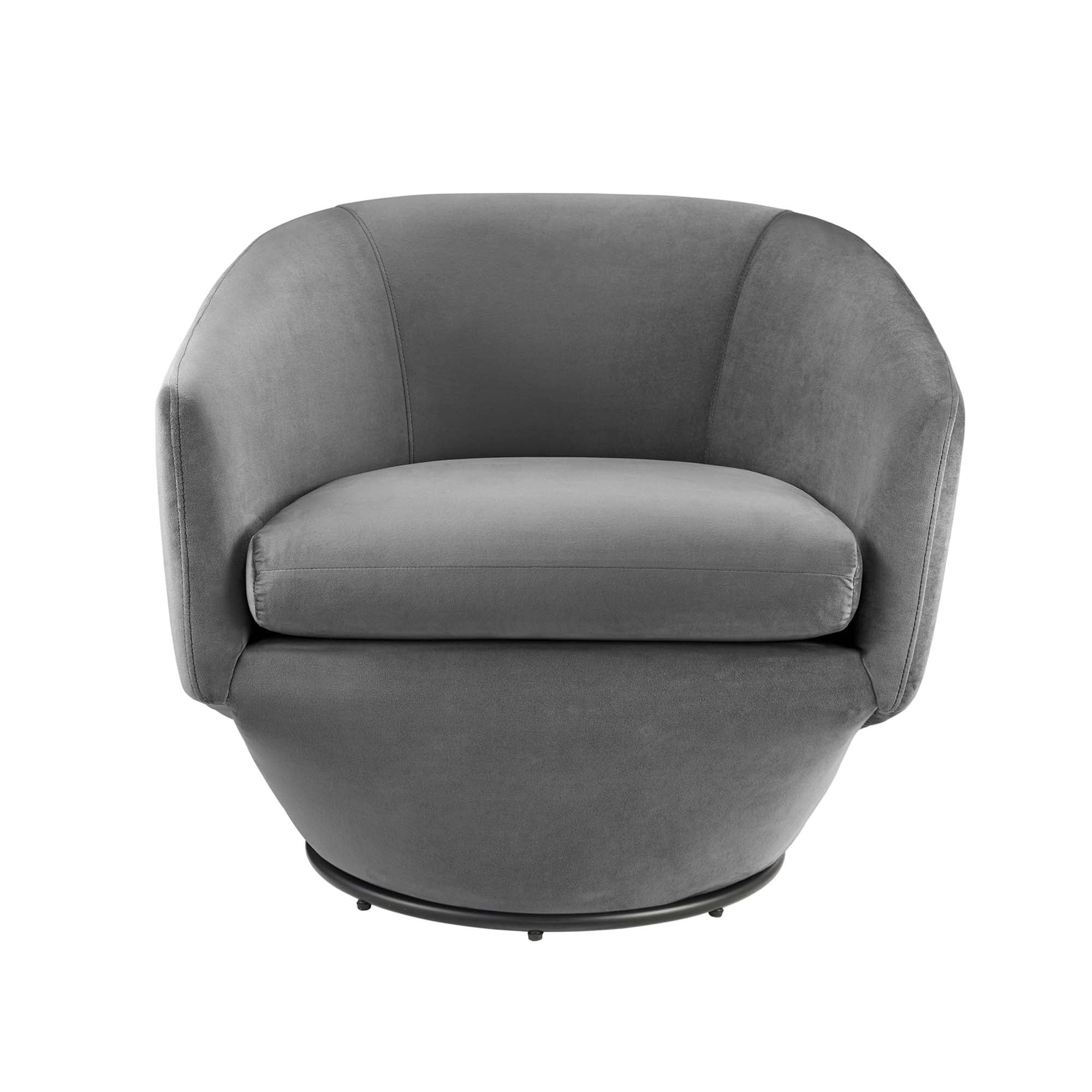 Series Performance Velvet Fabric Swivel Chair - Gray