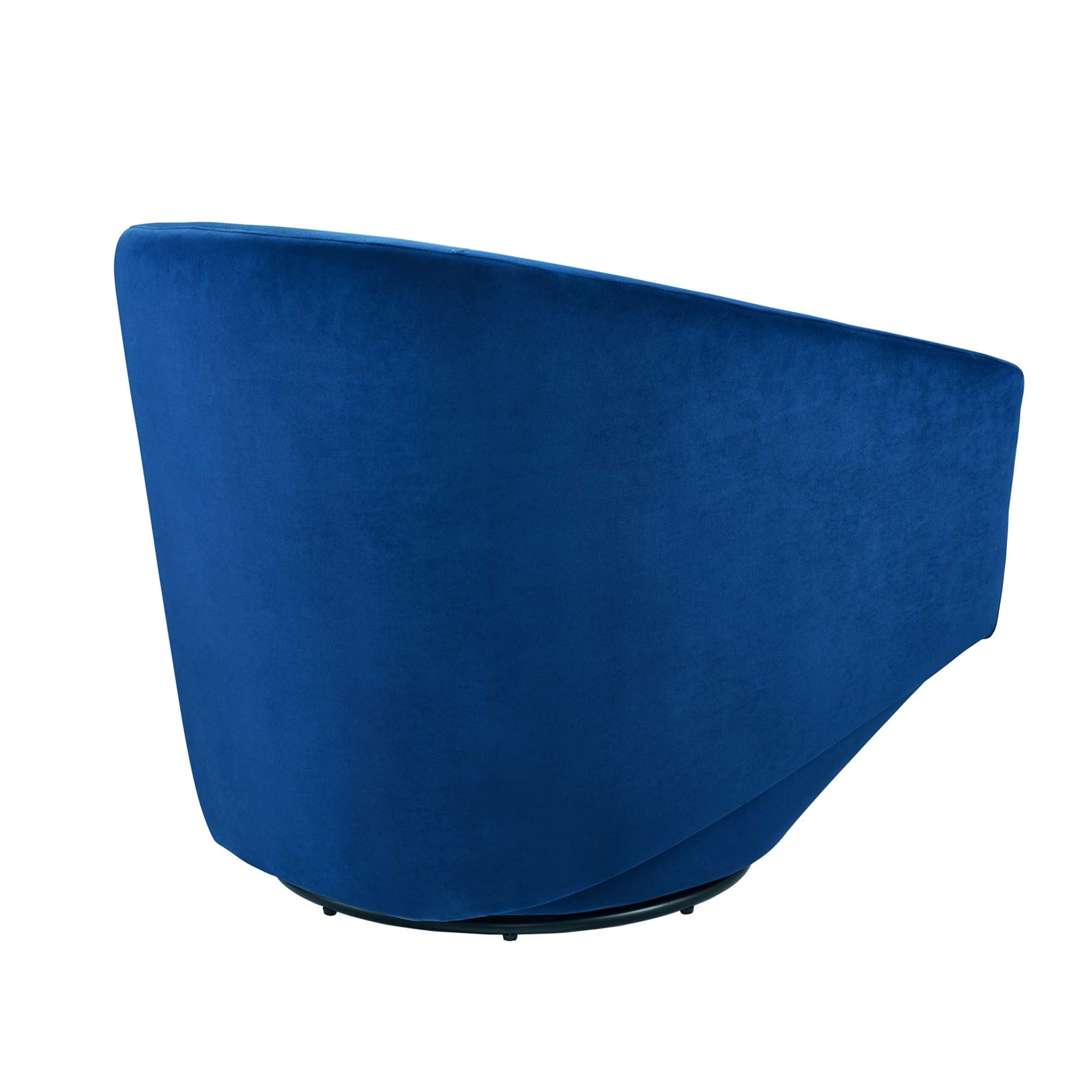 Series Performance Velvet Fabric Swivel Chair - Navy