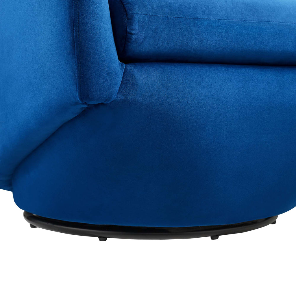 Series Performance Velvet Fabric Swivel Chair - Navy